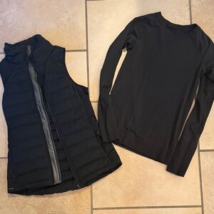 lululemon athletica Black Down Vest and Long sleeve 4